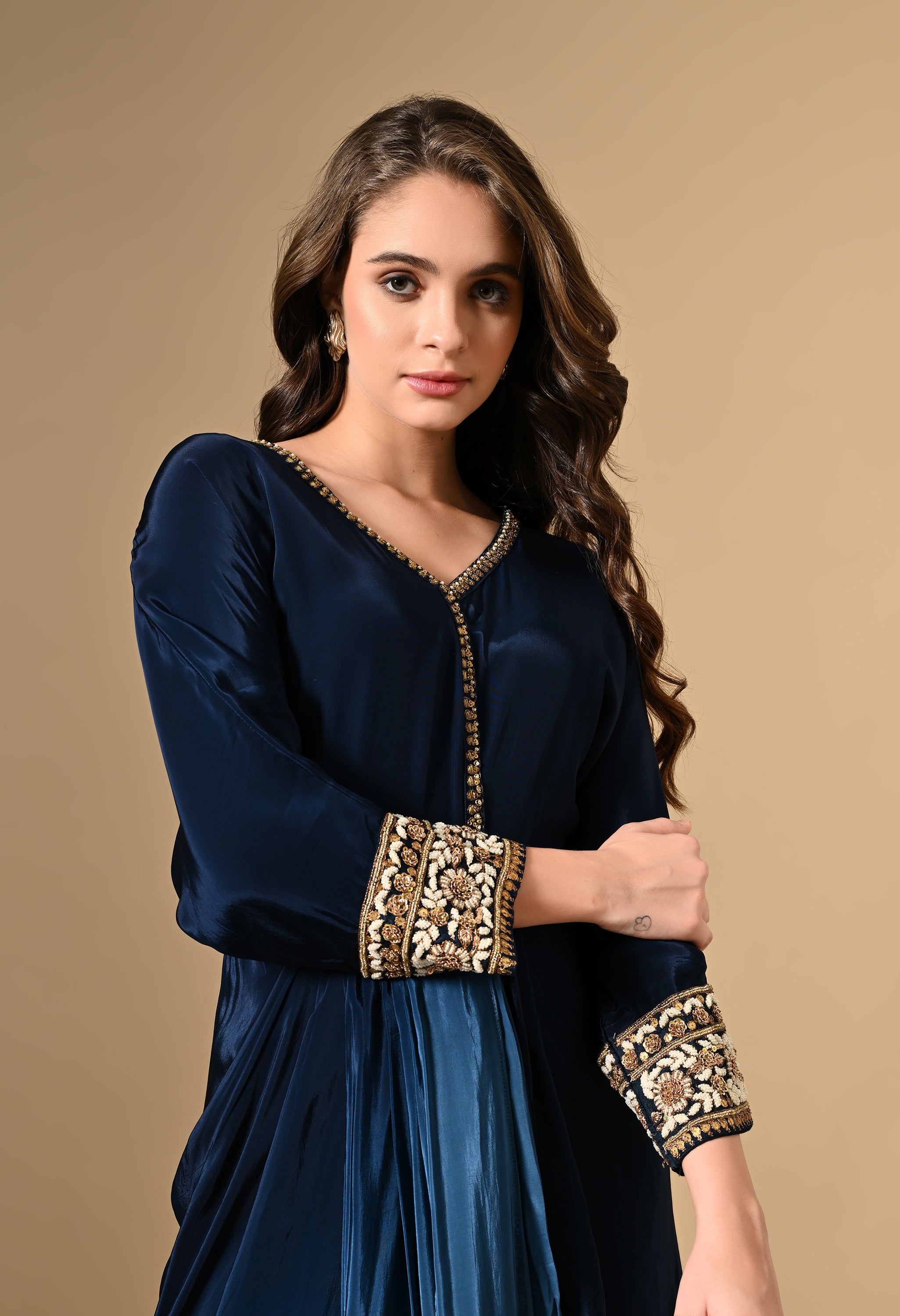 Navy Blue Indo Western Dress