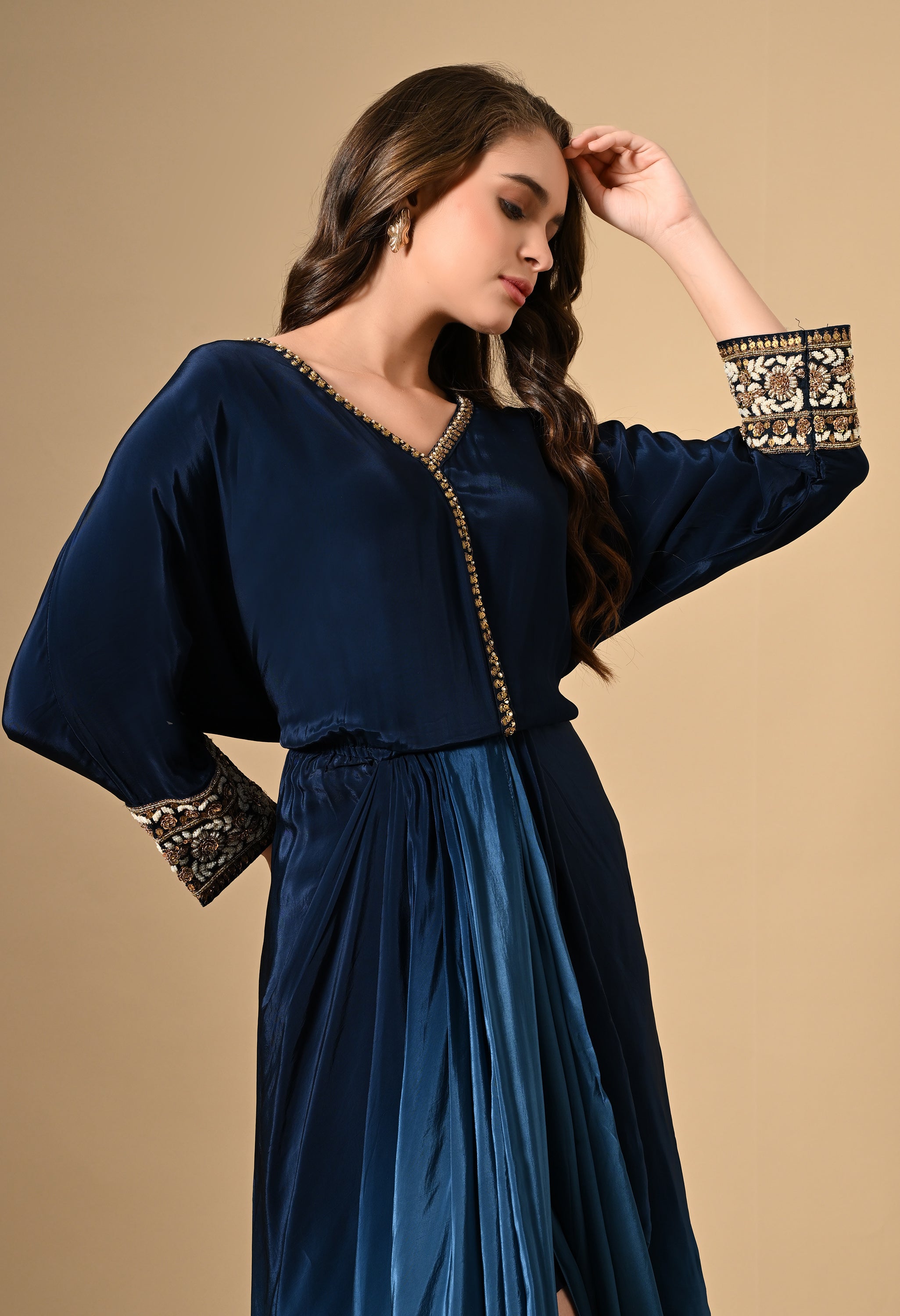 Navy Blue Indo Western Dress