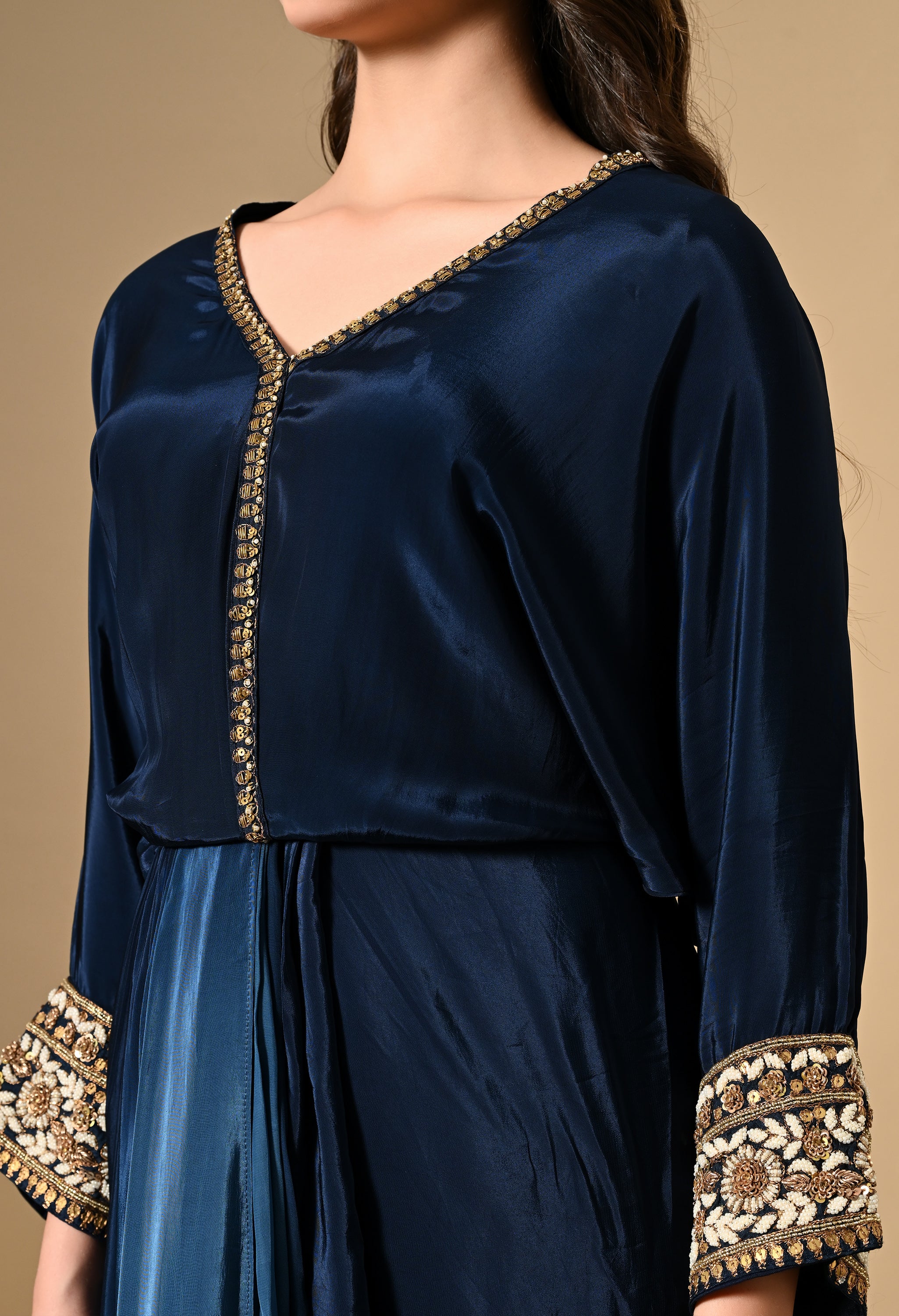 Navy Blue Indo Western Dress