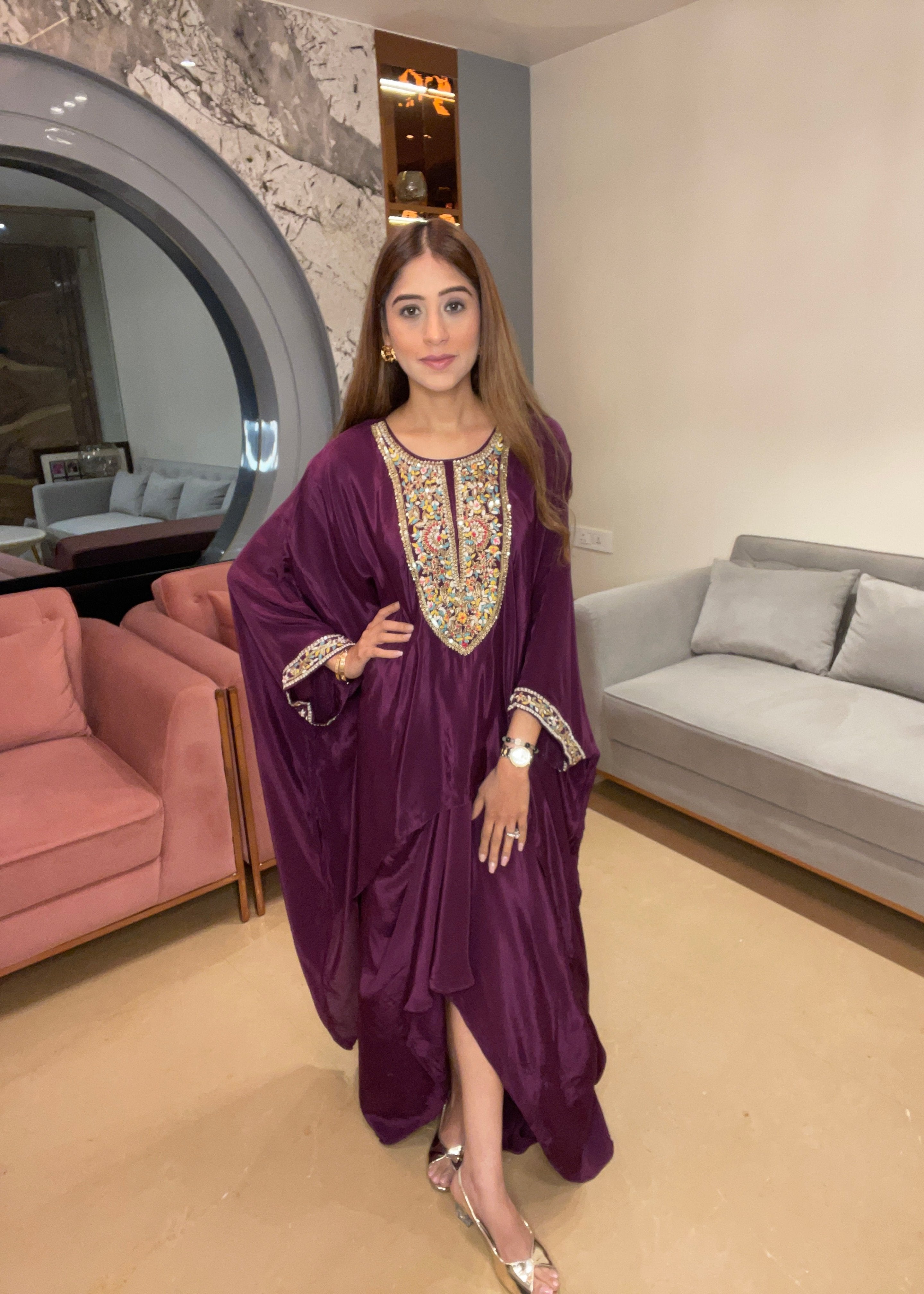 Kaftan With Dhoti Skirt Set