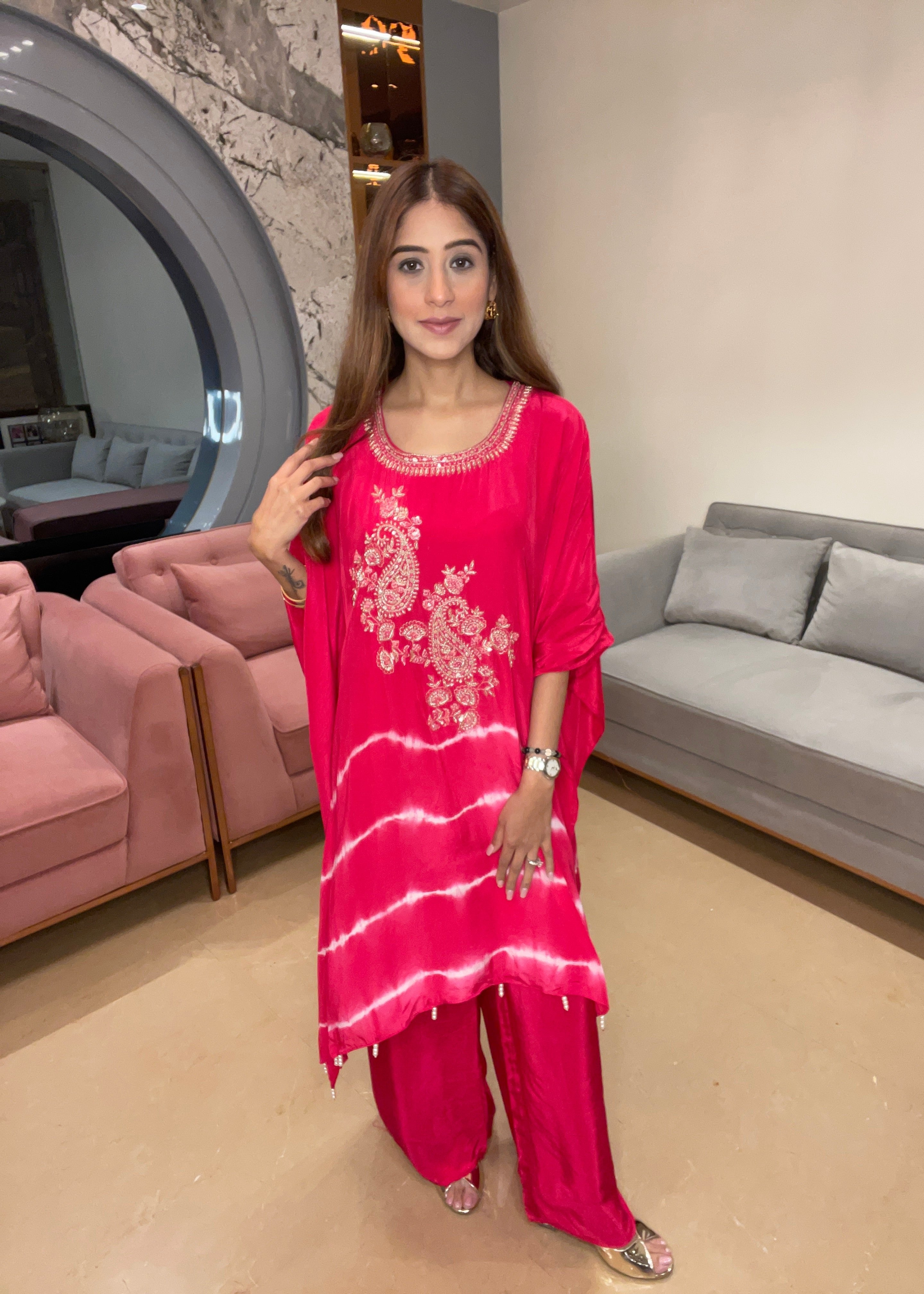 Pink Radiance Kaftan Set