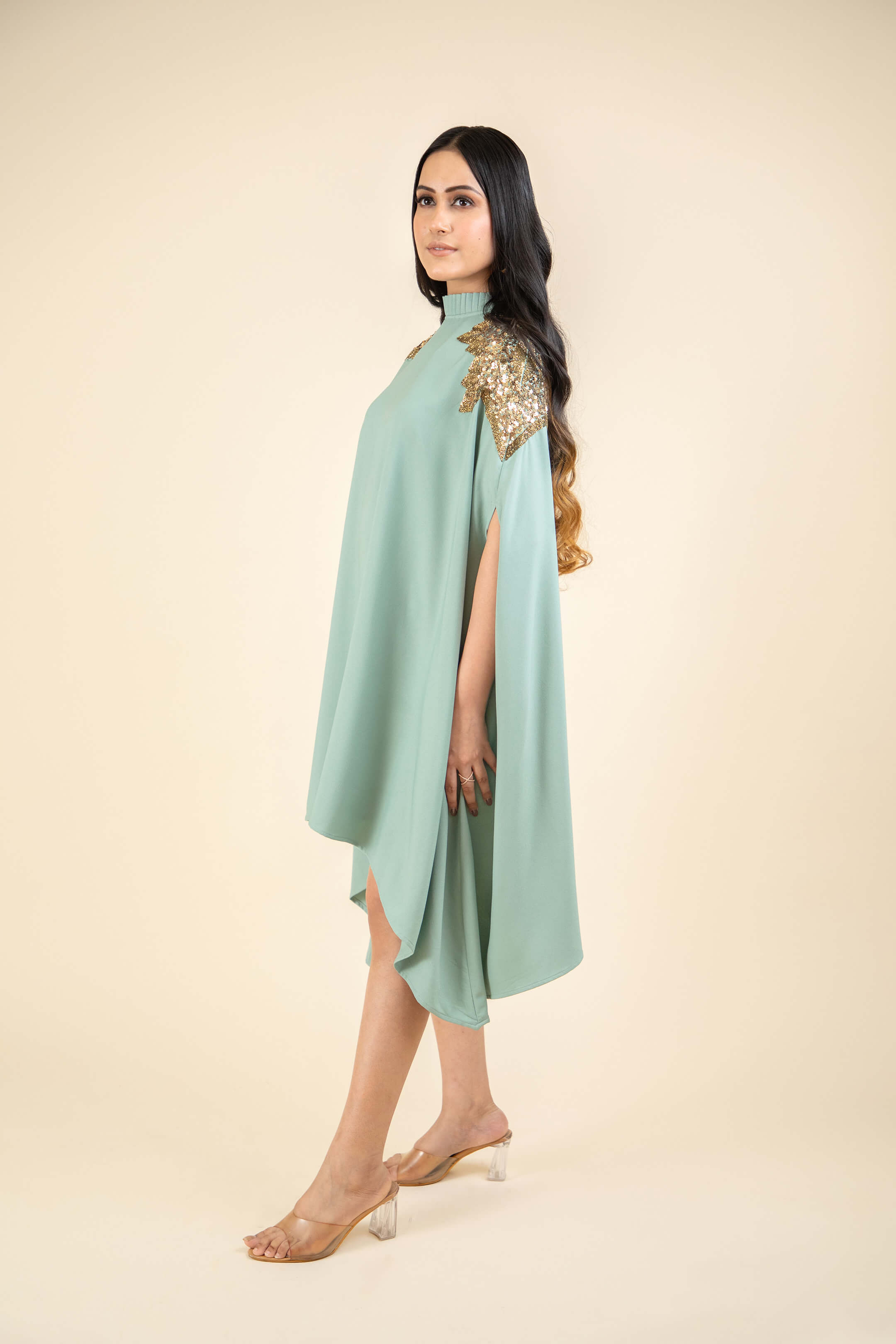 Green Cape Dress