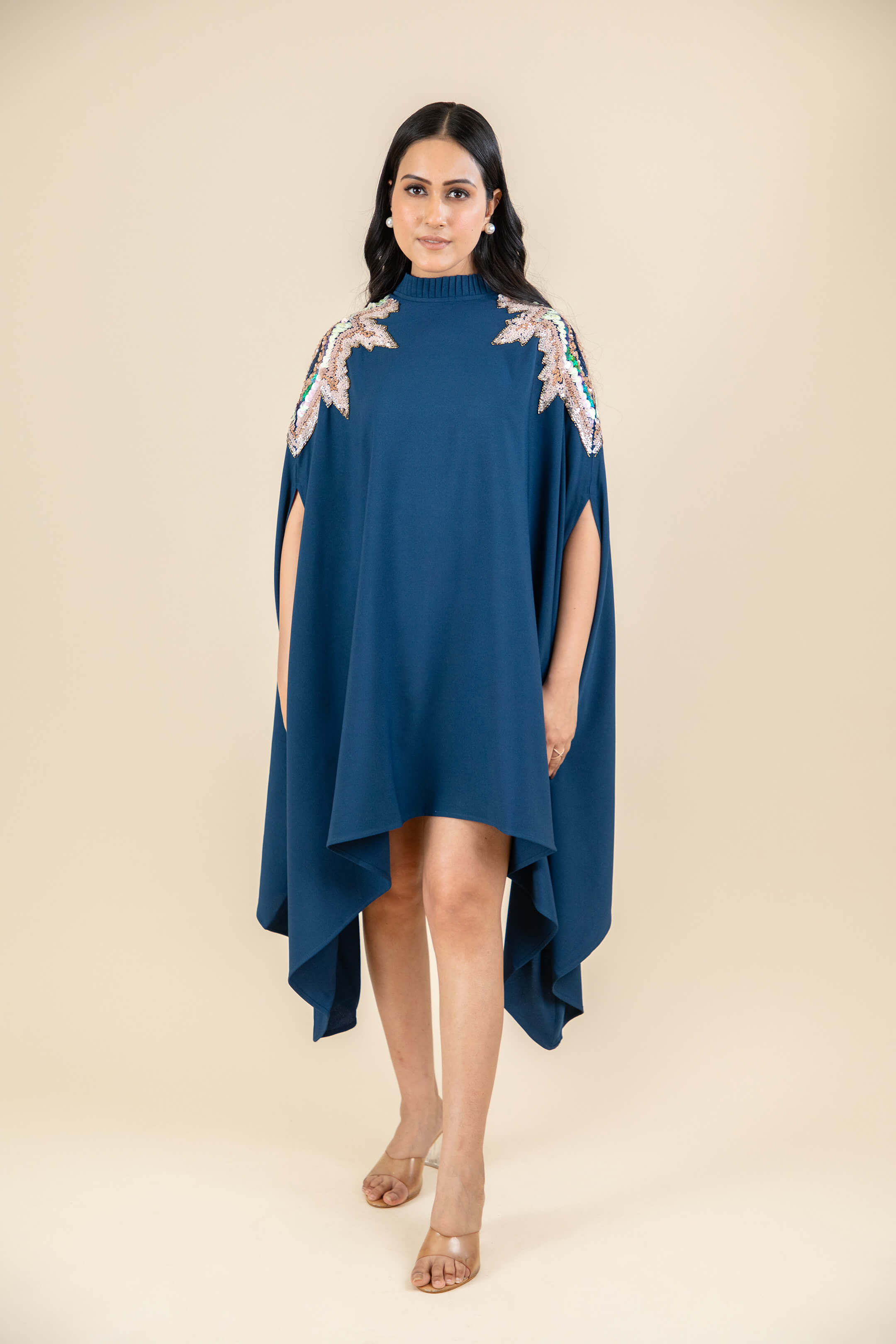 Navy Blue Cape Dress