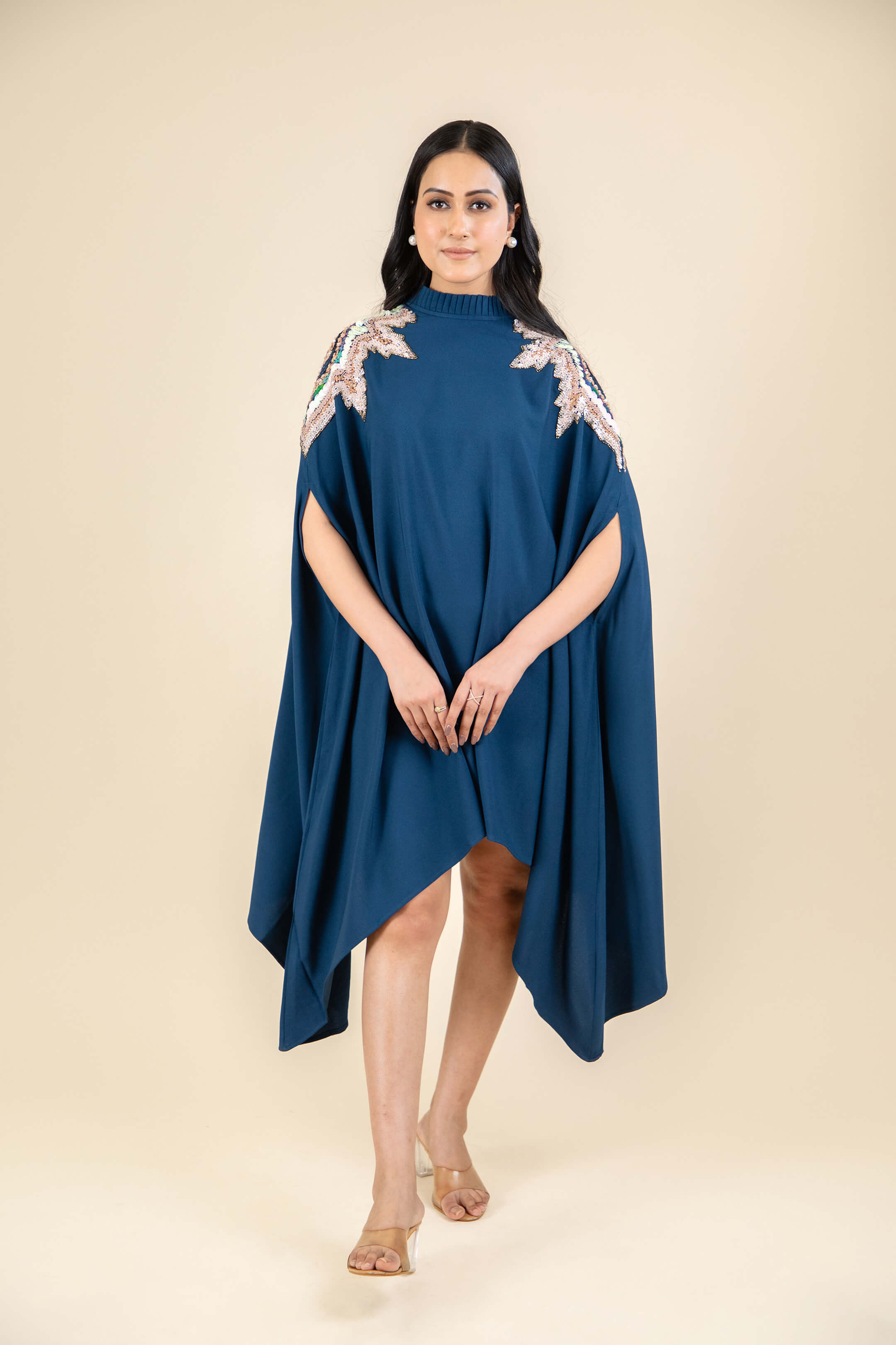 Navy Blue Cape Dress