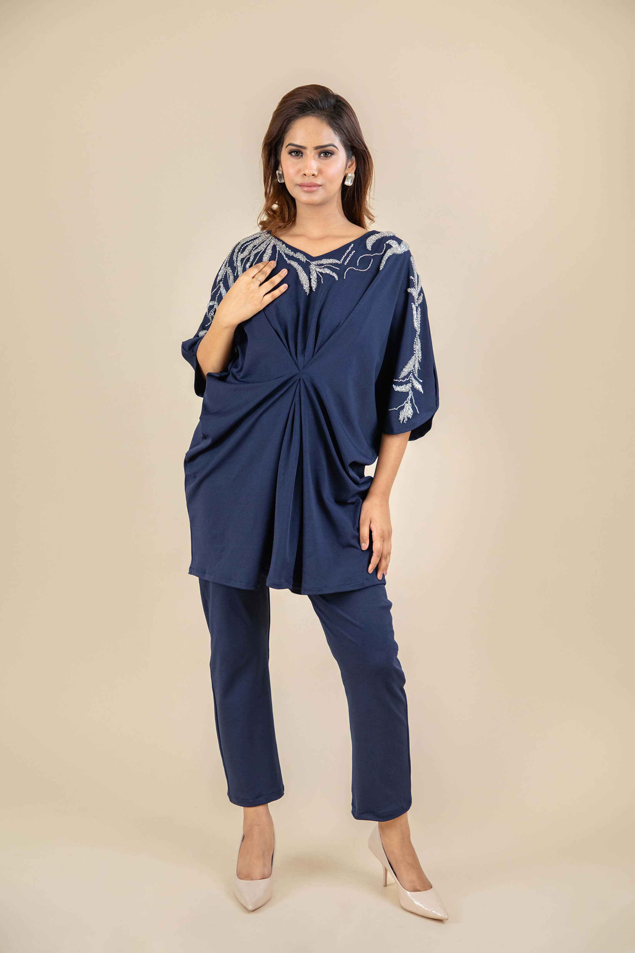 Navy Blue Kaftan Co-ord Set