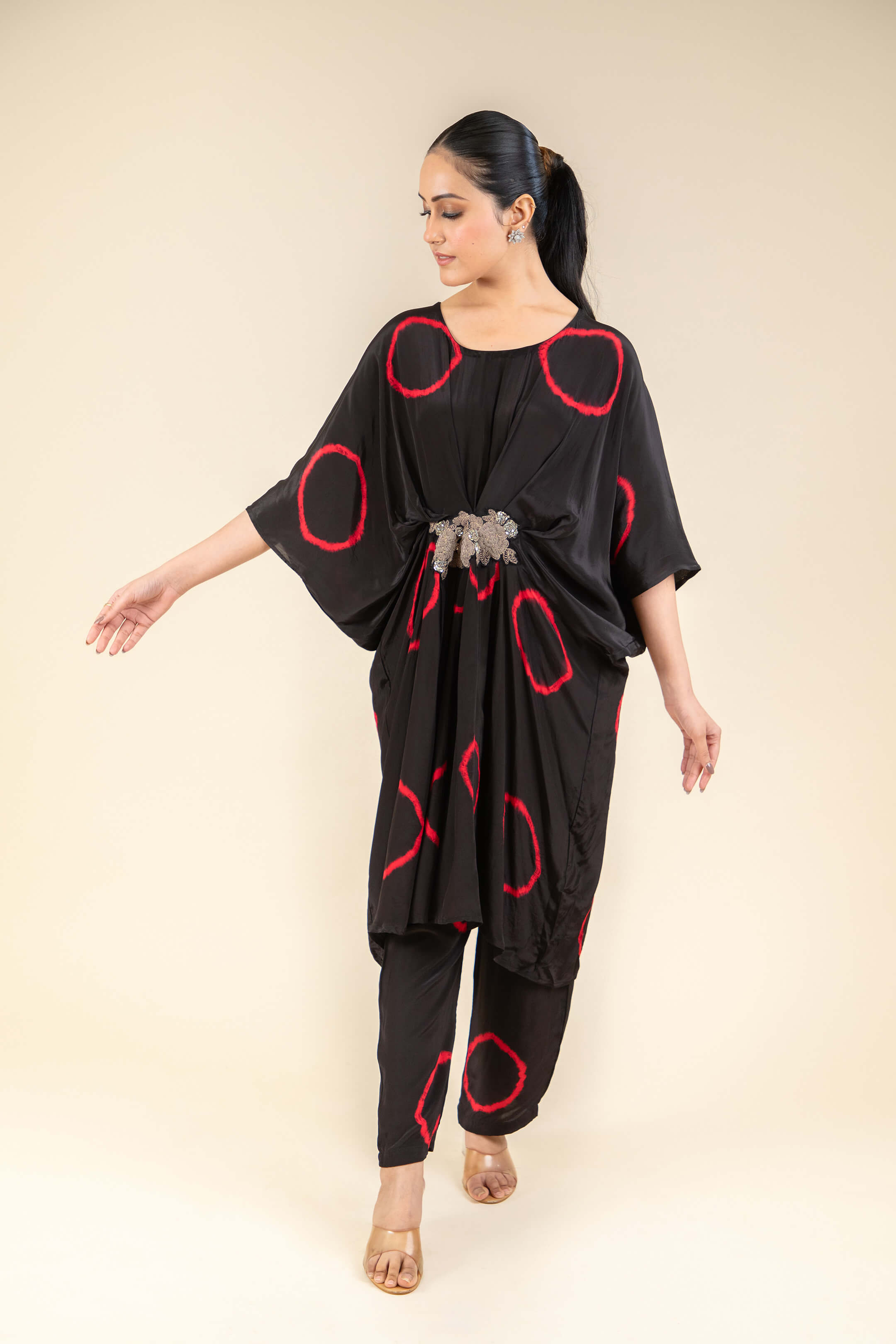 Tie Die Red Kaftan co-ord set