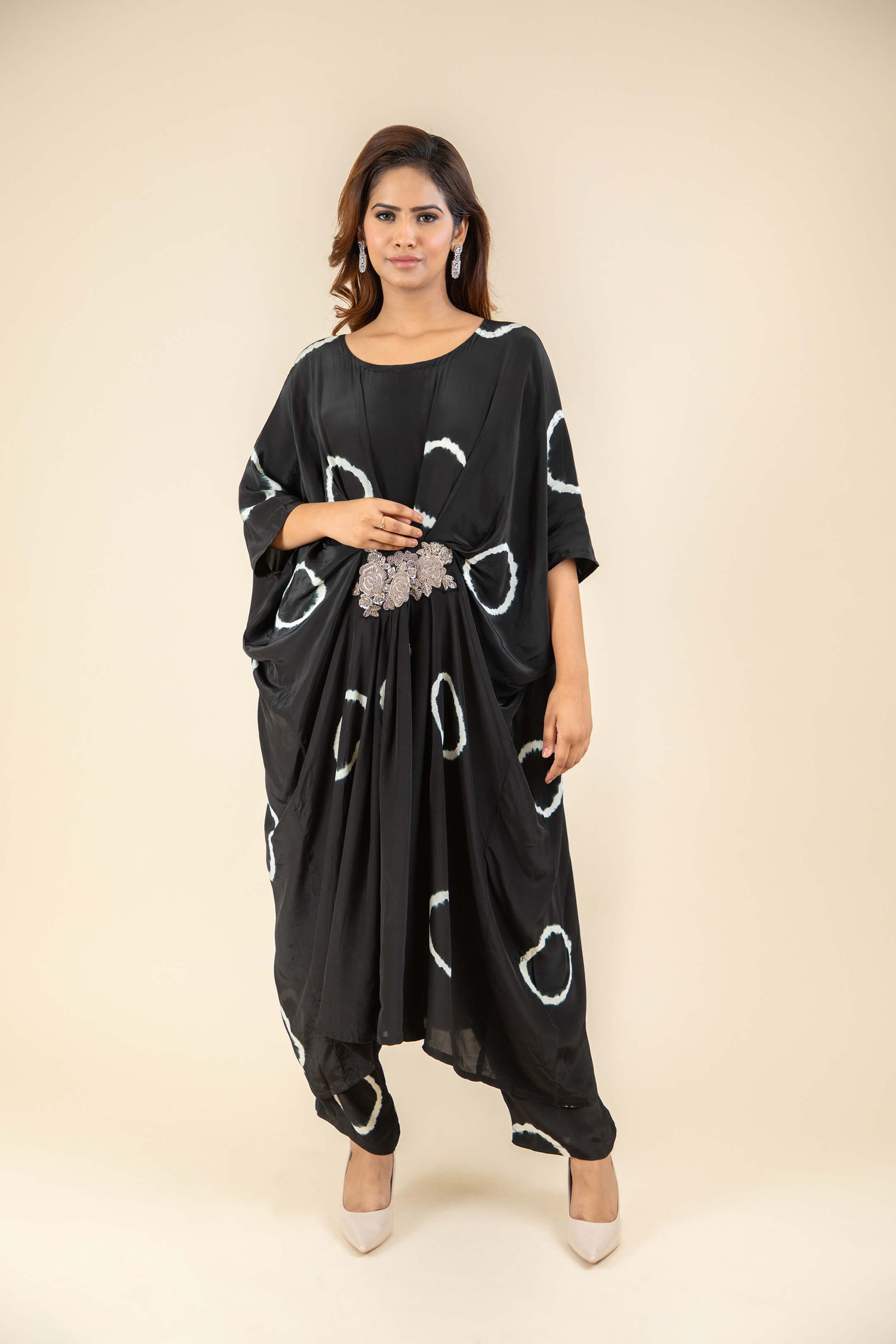 Tie Die Black Kaftan co-ord set